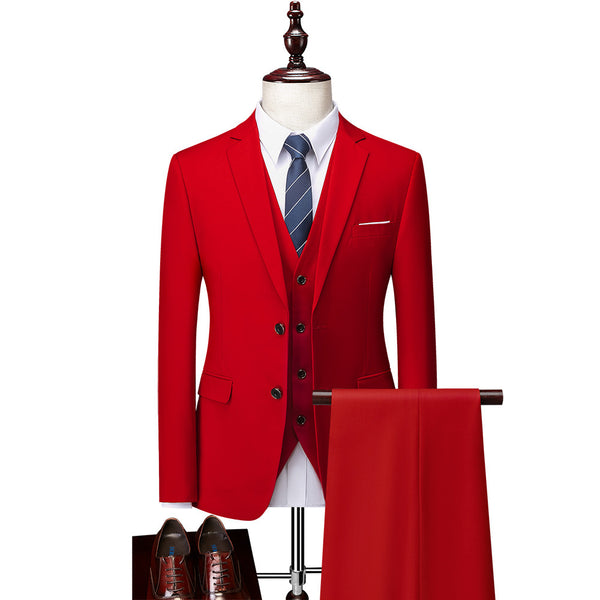 Red Men’s Bridegroom Business Casual Suit Vest – LuxeNova